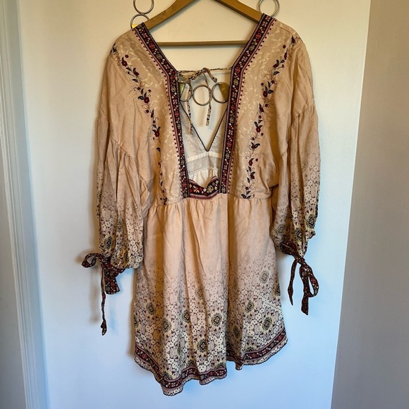 NWT Agua Bendita Alex Kezia Mini Dress Womens Size Large Floral Beachy Defect - Picture 4 of 16